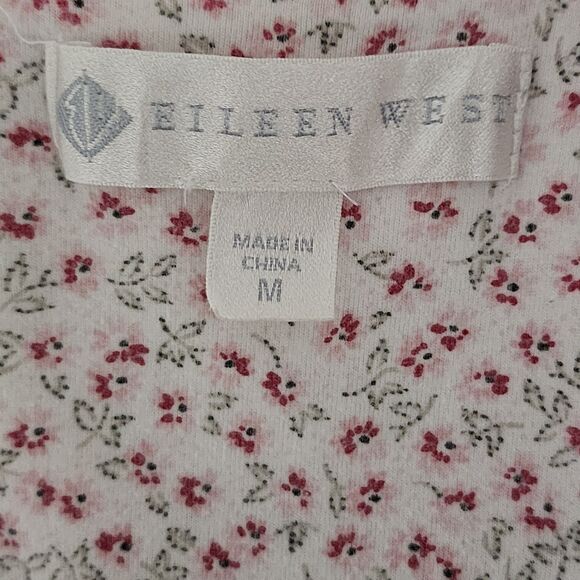 Lot of 2 Eileen West Womens Cotton Long Nightgowns Pink Blue Floral Size M - Picture 6 of 16